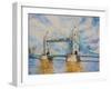 Cityscape View of London and the River Thames, London Tower Bridge, England, United Kingdom. Waterc-null-Framed Art Print