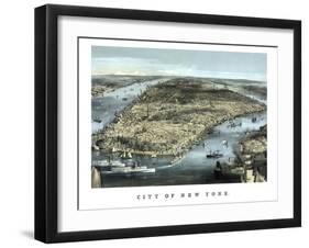 Cityscape View of New York City, Circa 1850-Stocktrek Images-Framed Art Print