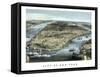 Cityscape View of New York City, Circa 1850-Stocktrek Images-Framed Stretched Canvas