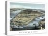 Cityscape View of New York City, Circa 1850-Stocktrek Images-Stretched Canvas