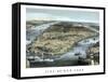 Cityscape View of New York City, Circa 1850-Stocktrek Images-Framed Stretched Canvas