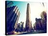 Cityscape Vintage Colors, Flatiron Building, 5th Ave, Manhattan, New York, United States-Philippe Hugonnard-Stretched Canvas