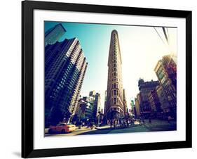Cityscape Vintage Colors, Flatiron Building, 5th Ave, Manhattan, New York, United States-Philippe Hugonnard-Framed Photographic Print