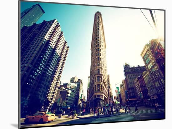 Cityscape Vintage Colors, Flatiron Building, 5th Ave, Manhattan, New York, United States-Philippe Hugonnard-Mounted Premium Photographic Print