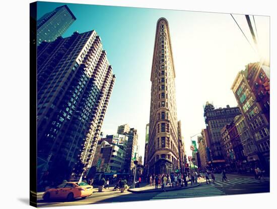 Cityscape Vintage Colors, Flatiron Building, 5th Ave, Manhattan, New York, United States-Philippe Hugonnard-Stretched Canvas