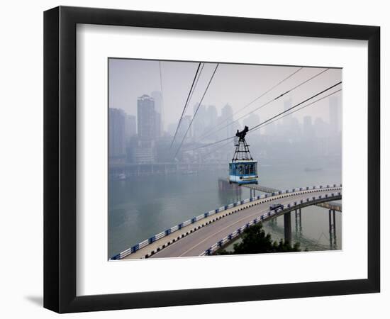 Cityscape With Cable Car, Chongqing City, Chongqing, China, Asia-Charles Bowman-Framed Photographic Print