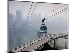 Cityscape With Cable Car, Chongqing City, Chongqing, China, Asia-Charles Bowman-Mounted Photographic Print