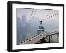 Cityscape With Cable Car, Chongqing City, Chongqing, China, Asia-Charles Bowman-Framed Photographic Print