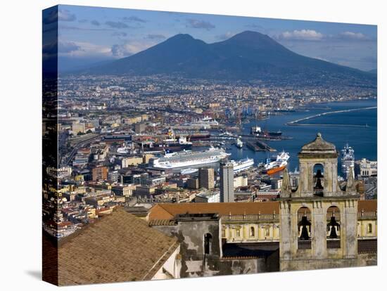 Cityscape With Certosa Di San Martino and Mount Vesuvius Naples, Campania, Italy, Europe-Charles Bowman-Stretched Canvas