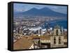 Cityscape With Certosa Di San Martino and Mount Vesuvius Naples, Campania, Italy, Europe-Charles Bowman-Framed Stretched Canvas