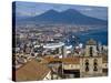 Cityscape With Certosa Di San Martino and Mount Vesuvius Naples, Campania, Italy, Europe-Charles Bowman-Stretched Canvas