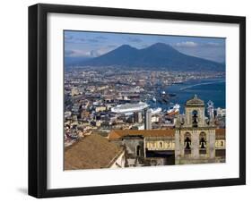 Cityscape With Certosa Di San Martino and Mount Vesuvius Naples, Campania, Italy, Europe-Charles Bowman-Framed Photographic Print