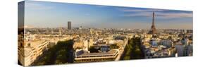 Cityscape with Eiffel Tower in Background, Paris, Ile-De-France, France-null-Stretched Canvas
