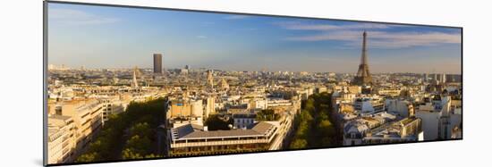 Cityscape with Eiffel Tower in Background, Paris, Ile-De-France, France-null-Mounted Photographic Print