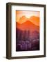 Cityscape with Mountain Range in the Background at Dusk, Rio De Janeiro, Brazil-Celso Diniz-Framed Photographic Print