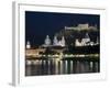 Cityscape with River Salzach at Night, Saltzburg, Austria-Charles Bowman-Framed Photographic Print