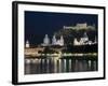 Cityscape with River Salzach at Night, Saltzburg, Austria-Charles Bowman-Framed Photographic Print