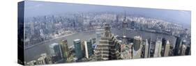 Cityscape with River Viewed from Jin Mao Tower, Huangpu River, Pudong, Shanghai, China 2010-null-Stretched Canvas