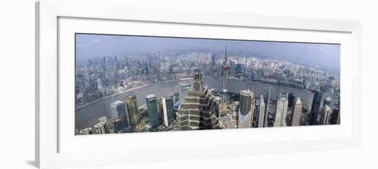 Cityscape with River Viewed from Jin Mao Tower, Huangpu River, Pudong, Shanghai, China 2010-null-Framed Photographic Print