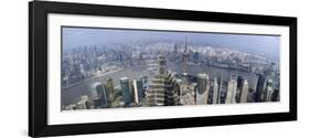 Cityscape with River Viewed from Jin Mao Tower, Huangpu River, Pudong, Shanghai, China 2010-null-Framed Photographic Print