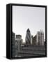 Cityscape with Swiss Re Tower by Architect Sir Norman Foster, 30 St Mary Axe, England-Axel Schmies-Framed Stretched Canvas