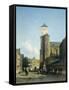 Cityscape with the Church of St Denis in Liege-Jan Weissenbruch-Framed Stretched Canvas