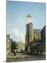 Cityscape with the Church of St Denis in Liege-Jan Weissenbruch-Mounted Art Print