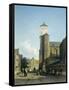 Cityscape with the Church of St Denis in Liege-Jan Weissenbruch-Framed Stretched Canvas