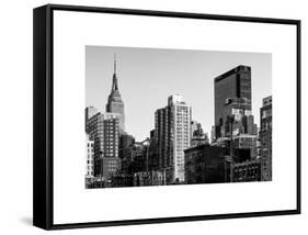 Cityscape with the Empire State Building and the New Yorker Hotel-Philippe Hugonnard-Framed Stretched Canvas