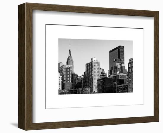 Cityscape with the Empire State Building and the New Yorker Hotel-Philippe Hugonnard-Framed Art Print