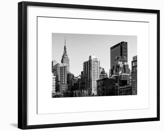 Cityscape with the Empire State Building and the New Yorker Hotel-Philippe Hugonnard-Framed Art Print