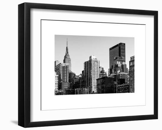 Cityscape with the Empire State Building and the New Yorker Hotel-Philippe Hugonnard-Framed Art Print