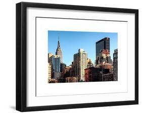 Cityscape with the Empire State Building and the New Yorker Hotel-Philippe Hugonnard-Framed Art Print