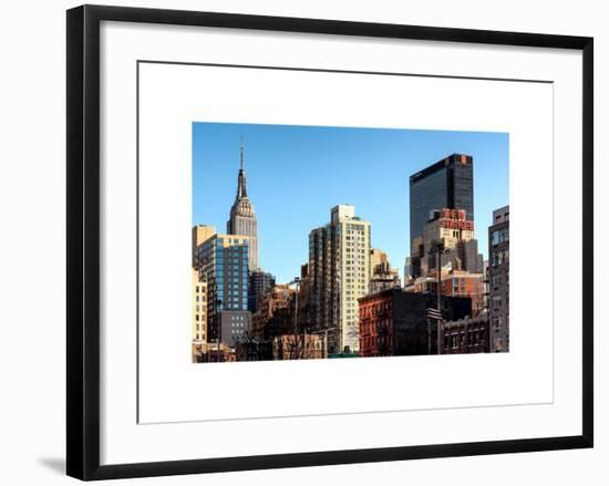 Cityscape with the Empire State Building and the New Yorker Hotel-Philippe Hugonnard-Framed Art Print