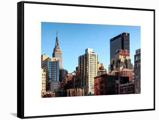 Cityscape with the Empire State Building and the New Yorker Hotel-Philippe Hugonnard-Framed Stretched Canvas