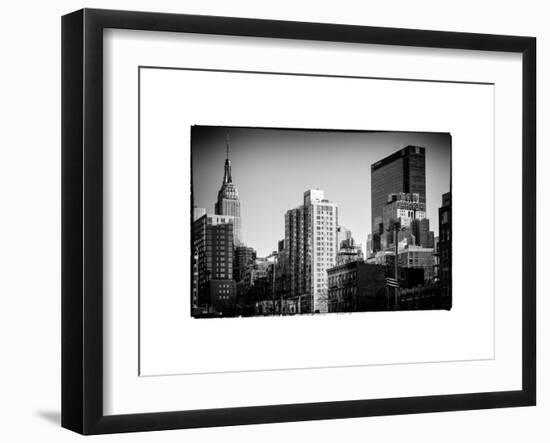 Cityscape with the Empire State Building and the New Yorker Hotel-Philippe Hugonnard-Framed Art Print