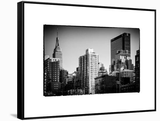 Cityscape with the Empire State Building and the New Yorker Hotel-Philippe Hugonnard-Framed Stretched Canvas