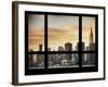 Cityscape with the Empire State Building at Sunset - Manhattan, New York, USA-Philippe Hugonnard-Framed Photographic Print