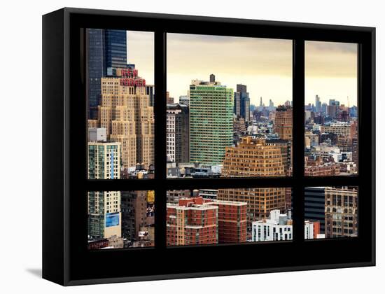 Cityscape with the New Yorker Hotel at Sunset - Manhattan, New York City, USA-Philippe Hugonnard-Framed Stretched Canvas