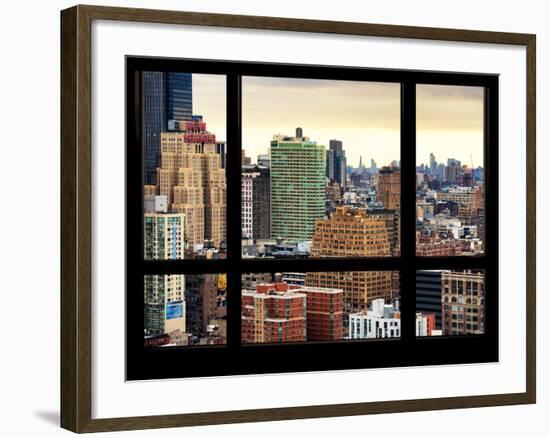 Cityscape with the New Yorker Hotel at Sunset - Manhattan, New York City, USA-Philippe Hugonnard-Framed Photographic Print