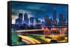 Cityscapes - Charlotte, North Carolina-Trends International-Framed Stretched Canvas