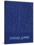 Ciudad Juarez, Mexico Blue Map-null-Stretched Canvas