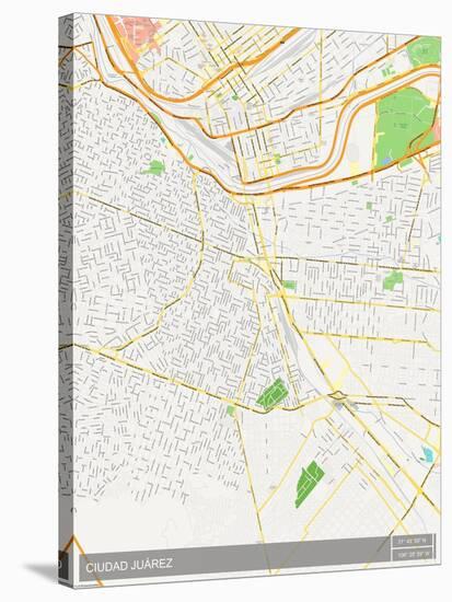 Ciudad Juarez, Mexico Map-null-Stretched Canvas