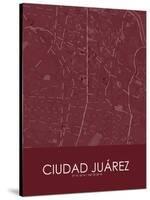 Ciudad Juarez, Mexico Red Map-null-Stretched Canvas