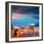 Ciutadella Menorca Marina Port Sunset Town Hall and Cathedral in Balearic Islands-holbox-Framed Photographic Print
