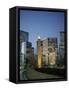 Civic Center Plaza Skyscrapers in the Evening, Denver, Colorado, USA-Christopher Rennie-Framed Stretched Canvas