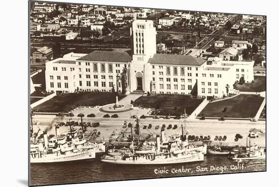 Civic Center, Ships, San Diego, California-null-Mounted Art Print