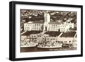 Civic Center, Ships, San Diego, California-null-Framed Art Print