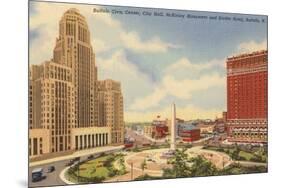 Civic Center, Statler Hotel, Buffalo-null-Mounted Art Print