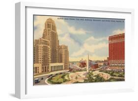 Civic Center, Statler Hotel, Buffalo-null-Framed Art Print